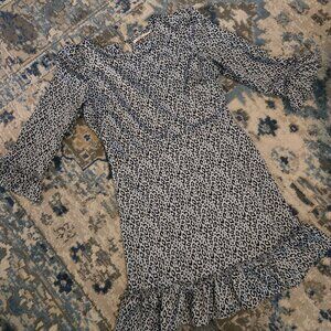 Mi Ami Blue Leopard Print Dress